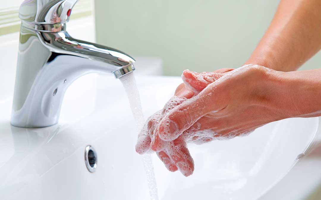 Washing Hands For Good Hygiene in Sink
