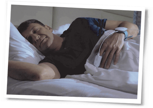 man sleeping with watchpat device